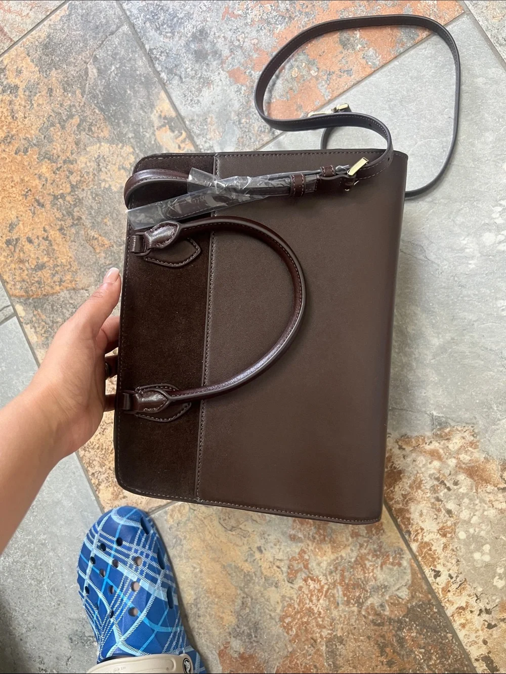 kate spade Chocolate Brown Leather & Suede Satchel